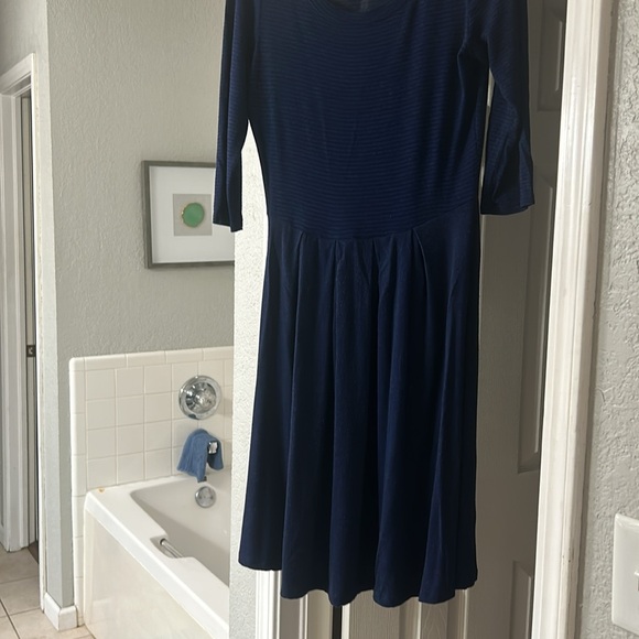 Navy ModCloth Gilli A-lined Dress 3/4 sleeves - Picture 8 of 10